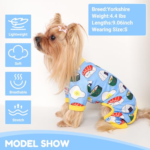 Pyjama d'été extensible vêtement nuit doux chat chiot taille XS - 5