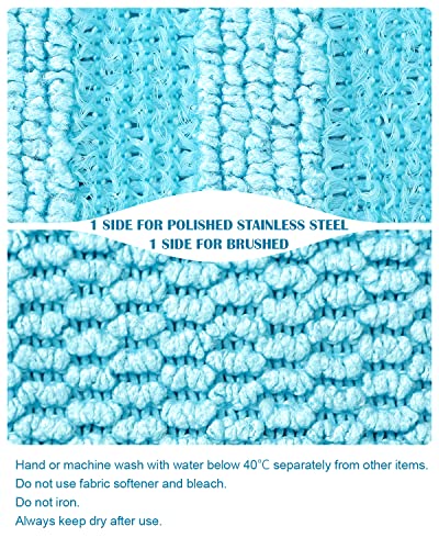 Weawe Stainless Steel Cleaning Cloth, Premium Microfiber Stainless Steel Cleaner For Appliances, Great For Oven, Stove And Refrigerators, Washable And Reusable, 12 Pack, 12 × 12 Inch #TOP1