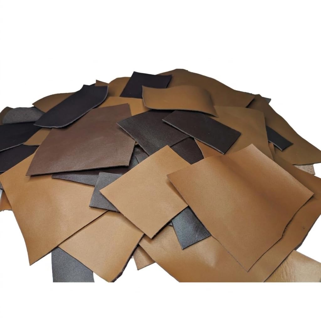 Chutes de cuir marron 1kg pour créer vos bijoux et bracelets de montres