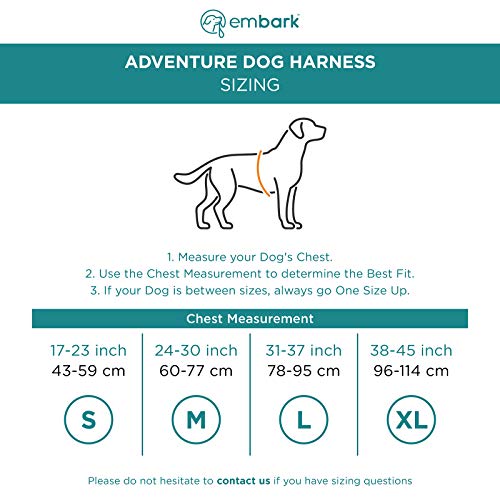 Embark Adventure Dog Harness, Easy On and Off with Front and Back Leash Attachment Points & Control Handle - No Pull Training, Size Adjustable and No Choke (Extra Large - Black)