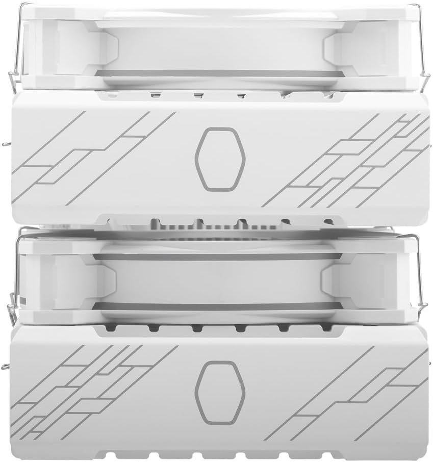 Cooler Master Hyper 622 Halo White Dual Tower CPU Air Cooler, 120 Halo² PWM Fan, Dual Loop ARGB, 6 Copper Heat Pipes, Nickel-Plated, 154mm Tall, AMD Ryzen AM5|AM4, Intel LGA 1851|1700|1200 Brackets