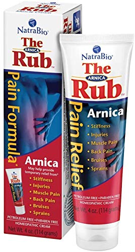 NatraBio The Arnica Rub | 8% Arnica | Homeopathic Pain Formula for Relief from Stiffness, Injuries, Muscle Pain, Back Pain, Bruises & Sprains | 4 oz | 3 pk
