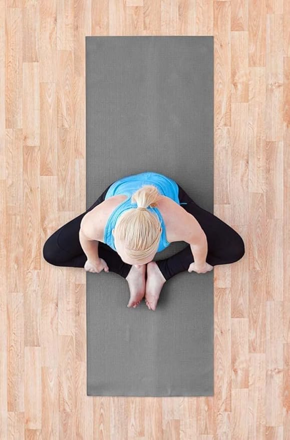 Image of Furnishing Yoga Mat with Anti Skid Yoga mat for Gym Workout and Flooring Exercise Long Size Yoga Mat for Men and Women, Boys and Girls 4mm (Grey, 4 mm)
