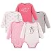 Hudson Baby Baby Long Sleeve Bodysuit 5 Pack, Girl Penguin, 6-9 Months