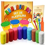 LIKARTO Set de plastilina Vegana para niños a Partir de 1 año – [10 Colores, 10 Instrucciones de Modelado] – Plastilina Extra Suave y no tóxica – Juguete Creativo para niñas y niños