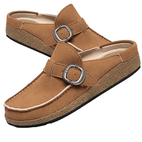 Casual Women's Mules & Clogs Slip-On Memory Foam Cloud Mules for Womens Mens with Non-Slip Sole Indoor/Outdoor Comfort Supportive Cork Sole Mules for Women 2025