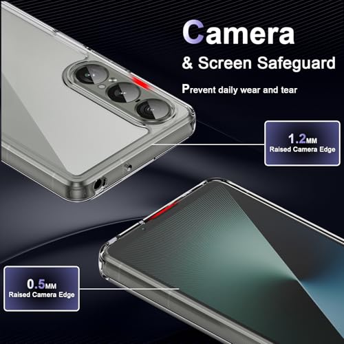 Image of Case for Sony Xperia 1 VII, Military Grade Drop Protection Phone Case, Yellowing Resistant, Anti-Scratch Hard PC Back, Shockproof Hard Ultra-Thin Protective Cover, Clear