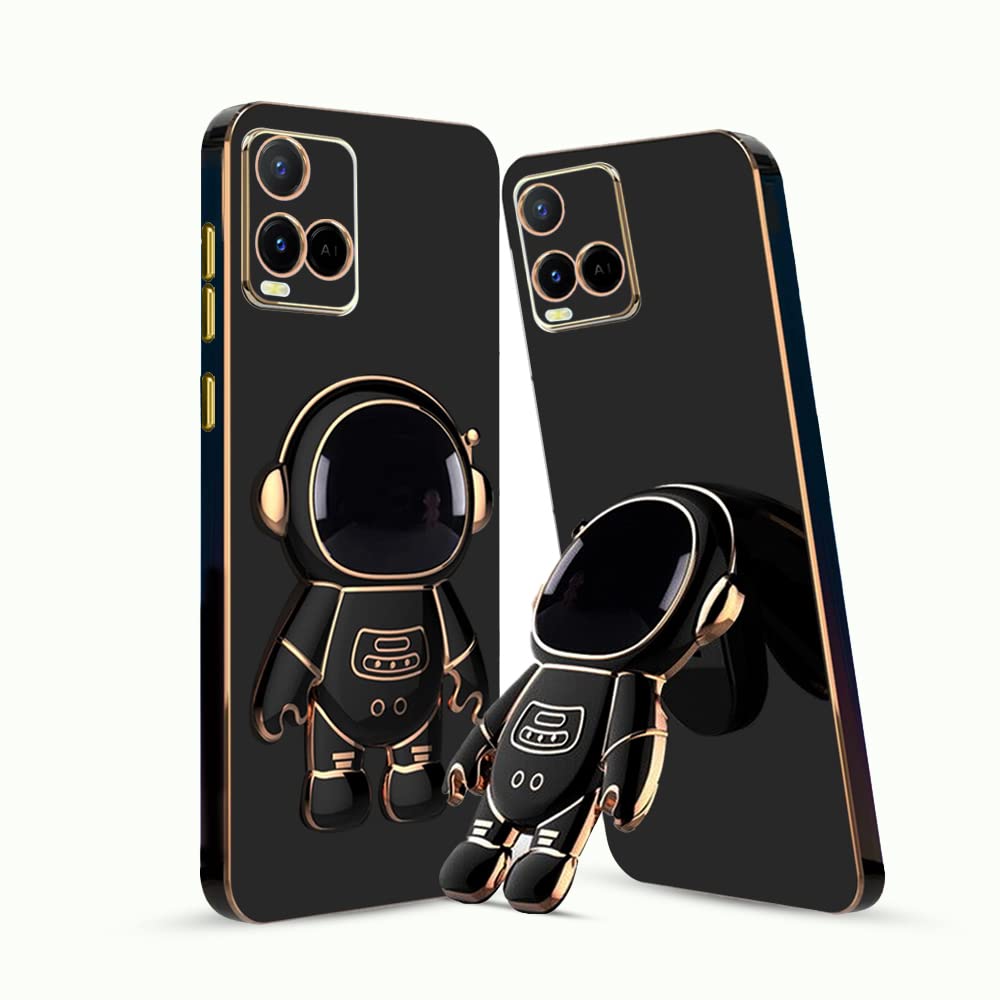 KARWAN®️ 3D Astronaut with Folding Stand Back Cover Case Compatible for Vivo Y21 | Slim electroplated case | Stand case | Soft TPU | Space Astro Theme | Camera Protection-Black (B0C16NKK56) Amazon Price History, Amazon Price Tracker
