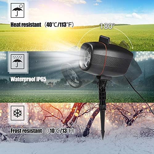 Christmas Projector Lights, 17 Patterns Rotating Snowflake LED Projector Christmas Spotlight,Waterproof Outdoor Landscape Lights Festival Use Easter Birthday New Year Party Mothers Day