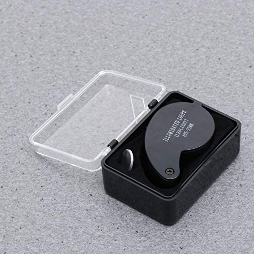 Lupa de metal para joalheiros Lupa de Lupa de 40x Lupa para Pedras Preciosas, Carimbos Moedas, Relóg