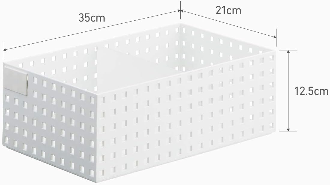 LIKE-IT S9046 Storage Box, Multi-Compartment, Modern, Minimalist, White, 8.3 x 13.8 x 4.9 inches