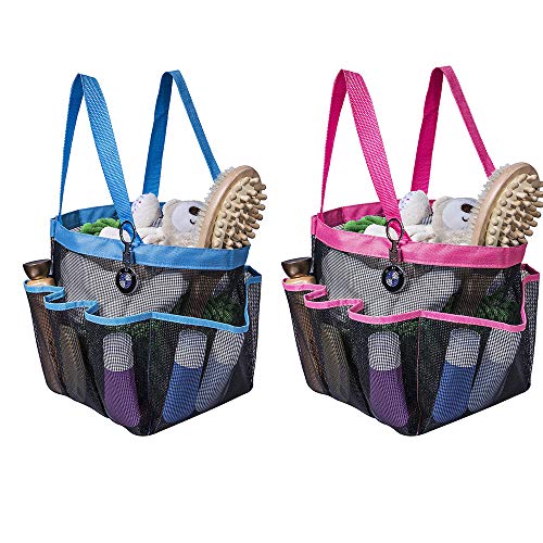Attmu 2 Pack Portable Mesh Shower Caddy Dorm With 8 Mesh Storage Pockets, Quick Dry Waterproof Shower Tote Bag Oxford #TOP11