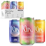 Kin Variety 12 Pack with 4 Spritz, 4 Lightwave, and 4 Bloom by Kin Euphorics, Non Alcoholic Spirits, Ready to Drink, Awaken The Mind, Calm Your Mood, and Conjure Clarity, 8 Fl Oz (12pk)