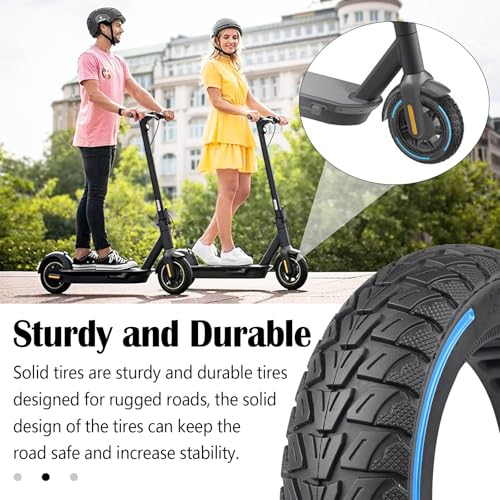 2 Stück Vollgummireifen für Ninebot G30/G30d/G30e/G30lp/G30 Max 10x2.5 Zoll Ersatzreifen 60/70-6.5 E Scooter Solid Reifen E Scooter Reifen 10 Zoll
