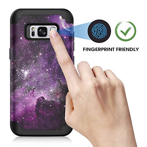 Bentoben Case For Galaxy S8 5.8", Space Nebula Heavy Duty Full Body Rugged Shockproof Hybrid Three Layer Hard Pc Soft Rubber Bumper Protective Phone Case For Samsung Galaxy S8 5.8", Purple Nebula #TOP4