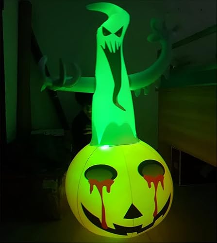Tzsmat 4Ft Inflatable Pumpkin Ghost Halloween Decoration Led Lights Up For Outdoor Yard Lawn #TOP1