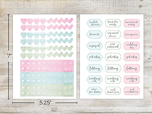 Purpletrail Sticker Sets, Wedding Watercolor, Wedding Stickers, Wedding Planner Stickers #TOP2