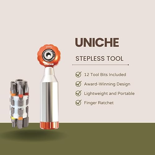 Miniatura 3 de UNICHE Miniherramienta de trinquete continuo de bicicleta con función reversible. Kit de reparación multiherramienta para bicicletas de carretera y