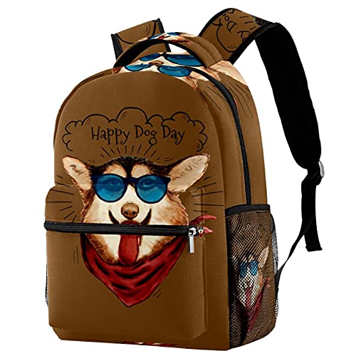 Sac à dos Corgi pour adolescent, équipement scolaire multicolore de qualité