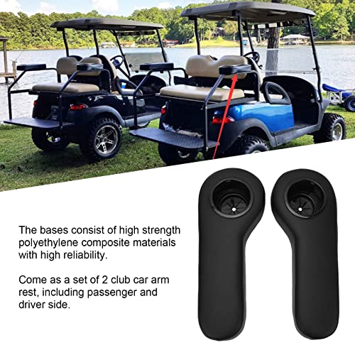 Emoshayoga Golf Cart Armrest Cup Holder, Rear Seat Arm Rest Cup Holder Easy To Install Durable Serving Wide Applicability Black For Golf Cart #TOP1