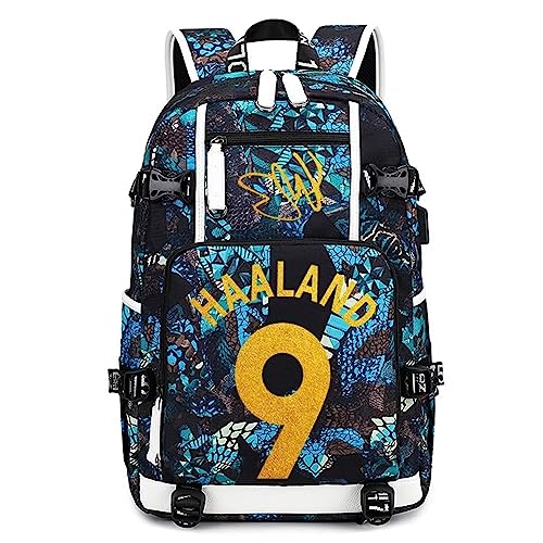 YUNZYUN Mochila Multifunções para Jogadores de Futebol H-aaland, Bolsa Multicolorida para Homens e Mulheres, Azul Claro, Free Size, Moderno
