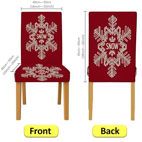 Housse de chaise flocon de neige extensible lot de 6 pour masquer les taches