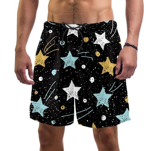 Short de bain homme Doodle Stars - Maillot de bain séchage rapide pour la plage