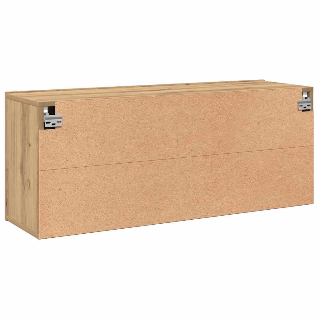 Drewnopochodny Ścienna montażowa Szafka pod telewizor 100x30x41 cm Brąz