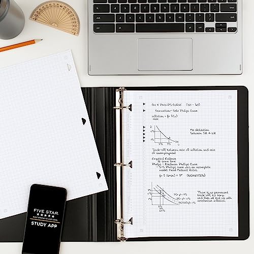 Five Star Papel de folha solta, 3 furos, papel de enchimento reforçado, papel pautado por grafite, 2