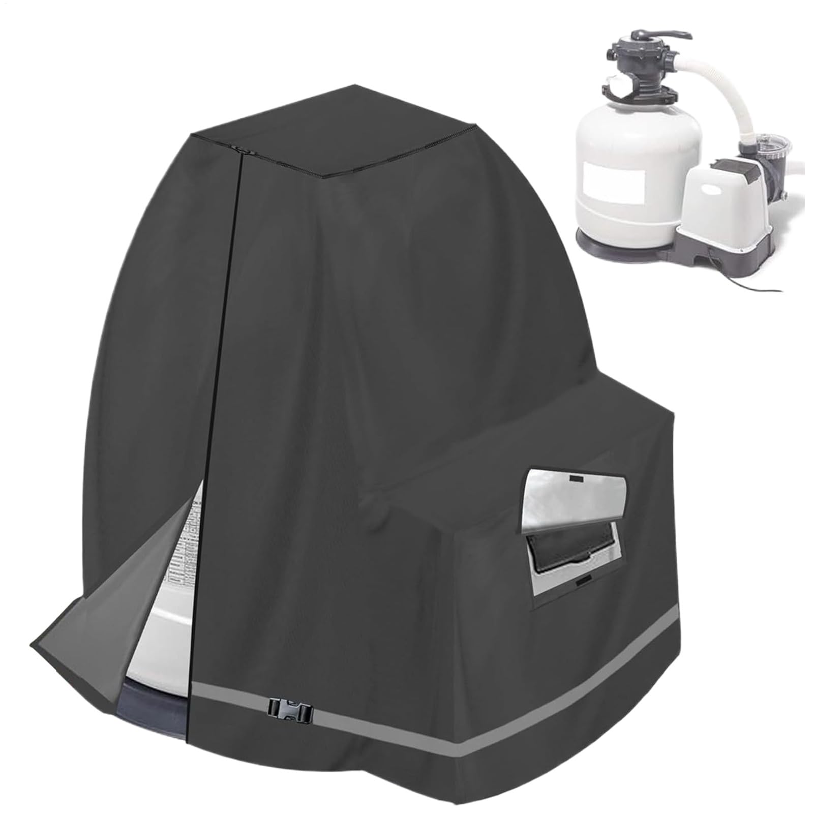 Coperchio per Filtro Piscina Involucro Pompa Piscina 420D Rivestimento | Copertura Filtro Anti-UV Impermeabile Adatta 35-40 cm Protezione Bambini e Risparmio Acqua Esterno