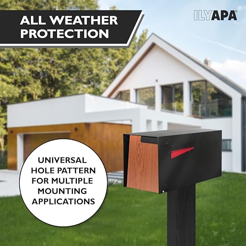 image for Ilyapa Modern Mailbox Post Mount - 21x8x10 Inch Black Modern Mailboxes