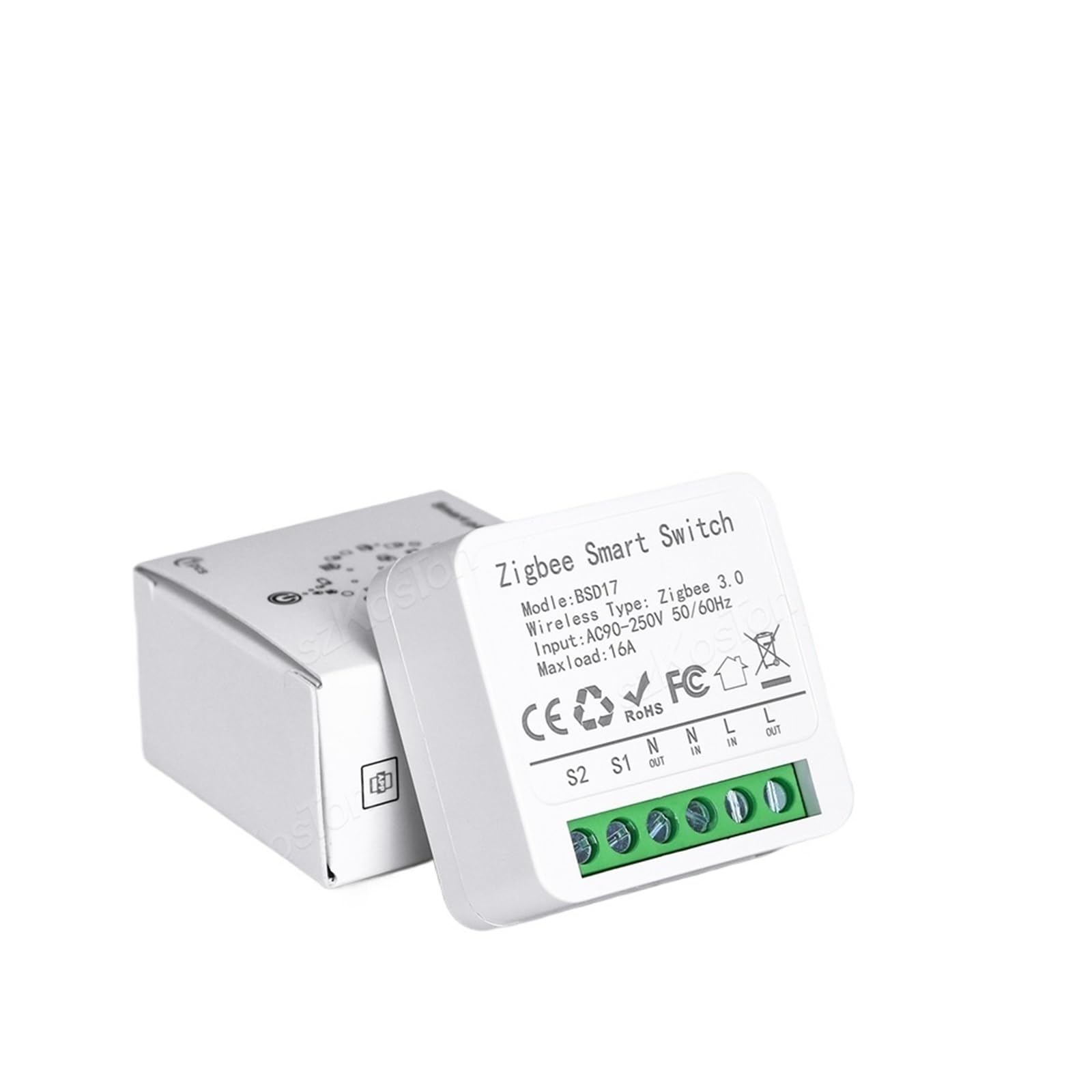 Interruttore WiFi intelligente EWelink APP 16A Mini interruttori fai da te a 2 vie Modulo timer interruttore automatico Supporto Alexa Google Home Alice(WiFi)