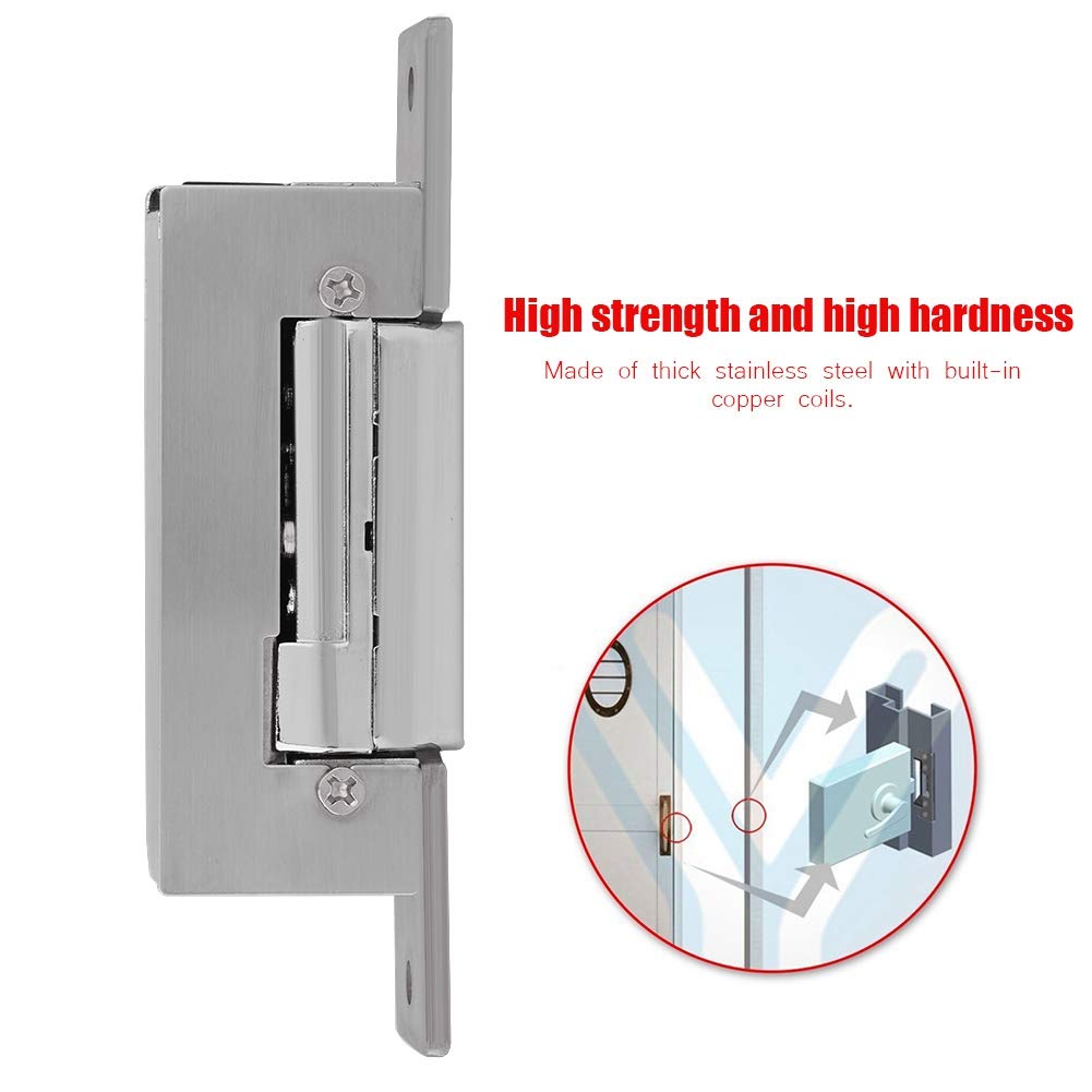 ASHATA - Apriporta Elettrico, Regolabile DC12 V, Alta Qualità, Doppio Sblocco, Controllo Accesso, Uffici, Legno, Acciaio