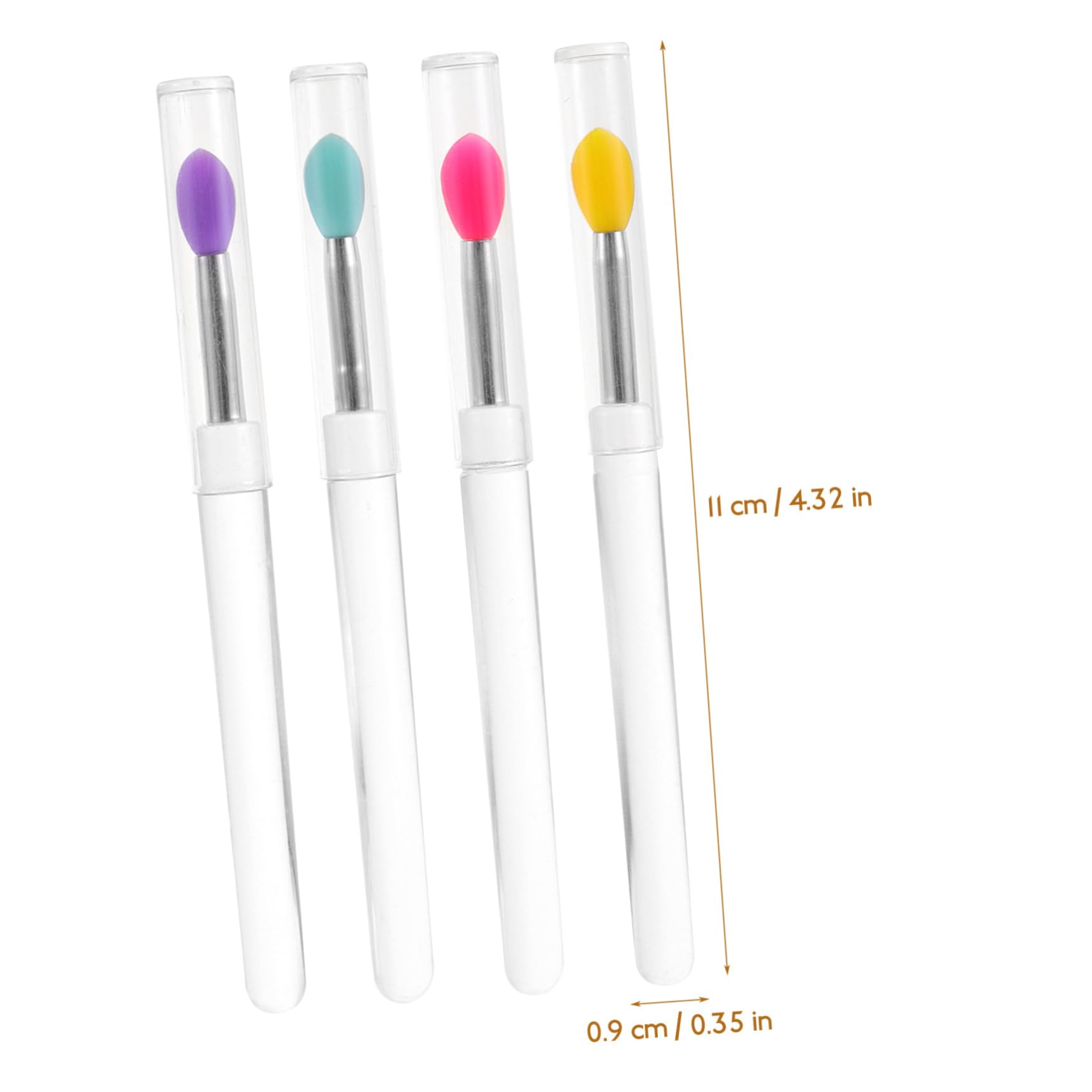 Healeved 8Pcs Reusable Lip Brush with Covers Portable Silicone Lipstick Applicators for Smooth Application and Expert Lip Lines Makeup Supplies for Lip Gloss and Lipstick