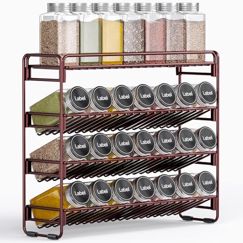 PanPanPal 4 Tier Spice Rack Organizer for Cabinet, Detachable Spice Rack for Countertop...