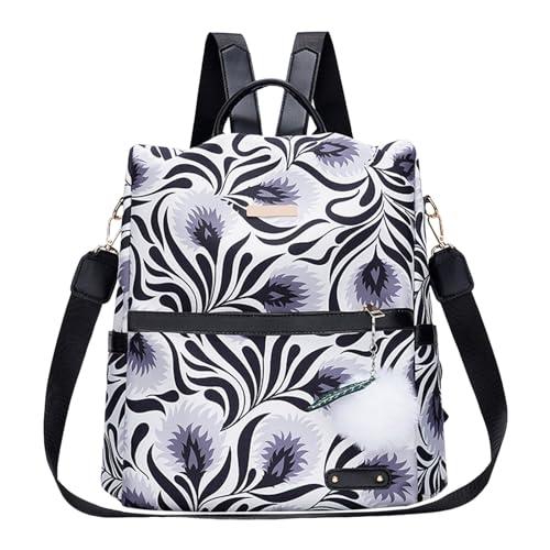 Sac à dos imprimé floral tyrolien noir grand volume avec bandoulière