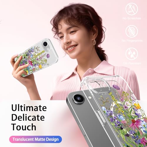 bicol for iPhone 16e Case with Screen Protector - Wireless Charging Compatible, Enhanced Camera Protection - Clear Acrylic Phone Cover with Trendy Floral Design for Women - Blooming Flowers by bicol - Used condition - Image 7