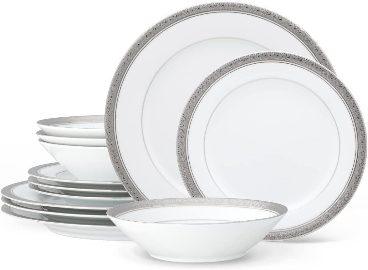 Crestwood Platinum 12-Piece Dinneware Set, Service for 4