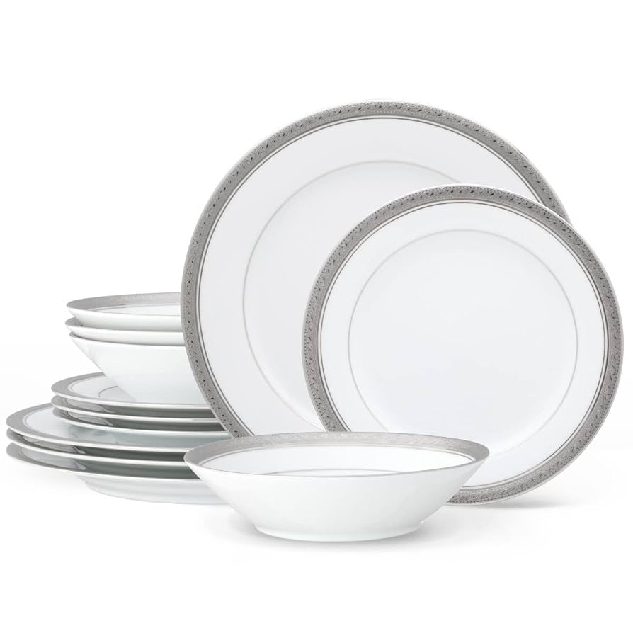 最終値下げ‼️2428 Noritake Crestwood 12枚セット Amazon.com | Noritake Crestwood Platinum 12-Piece Dinneware