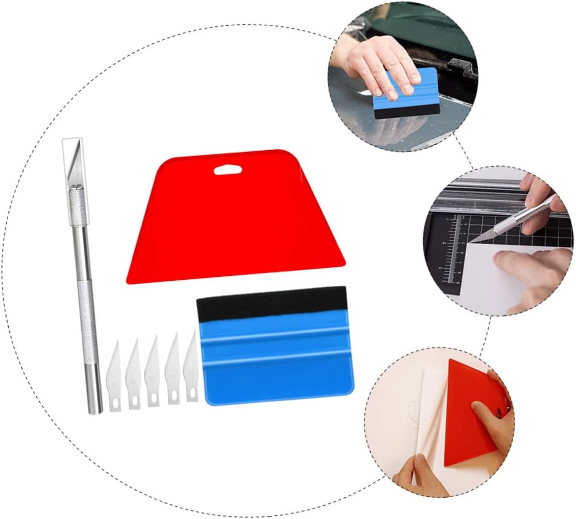 MAGICLULU 1Set Automotive Vinyl Wrap Tool Kit Car Tinting with Tint Scraper Scrapers Carving Cutter Blades for Window Tinting Decals Vinyl