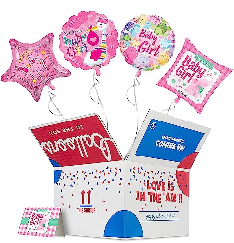 Inflated-Gender-Reveal-Balloon-Bouquet-Surprise-Box-4-Baby-Girl-Gifts-For-Baby-Announcement-Great-Gender-Reveal-Ideas-Shipped-Helium-Foil-Balloons-Bouquet-Cute-Baby-Shower-Balloons-For-Girls | Free Flower Delivery