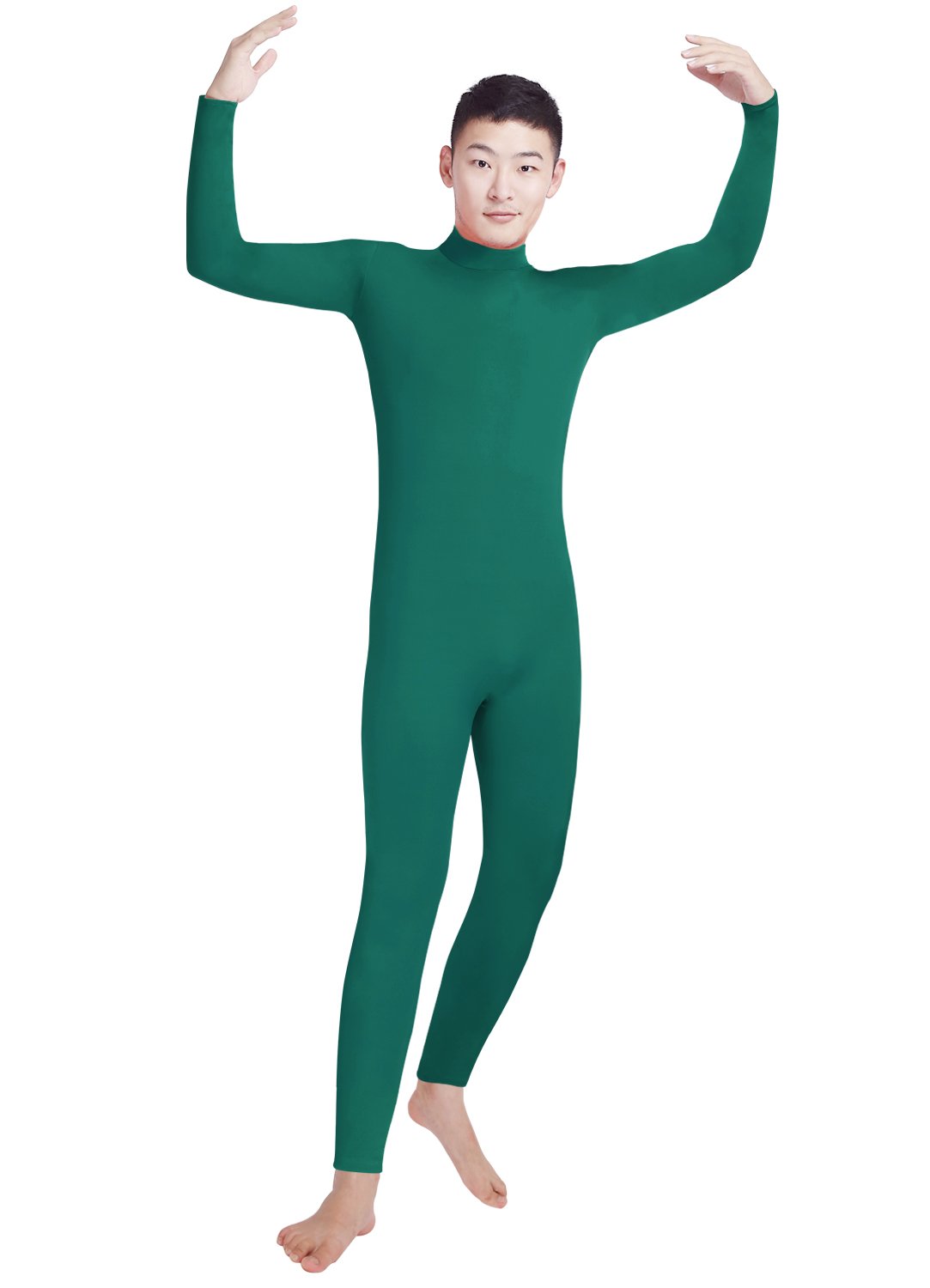 Shinningstar Boys' Men's Zentai Unitard Spandex Turtleneck Long Sleeve Dancewear Bodysuit