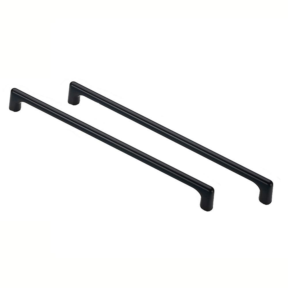 2 Pack Cabinet Handles Cupboard Handles Drawer Handles Kitchen Door Handles Square Handles (CC:224mm, Matte Black)