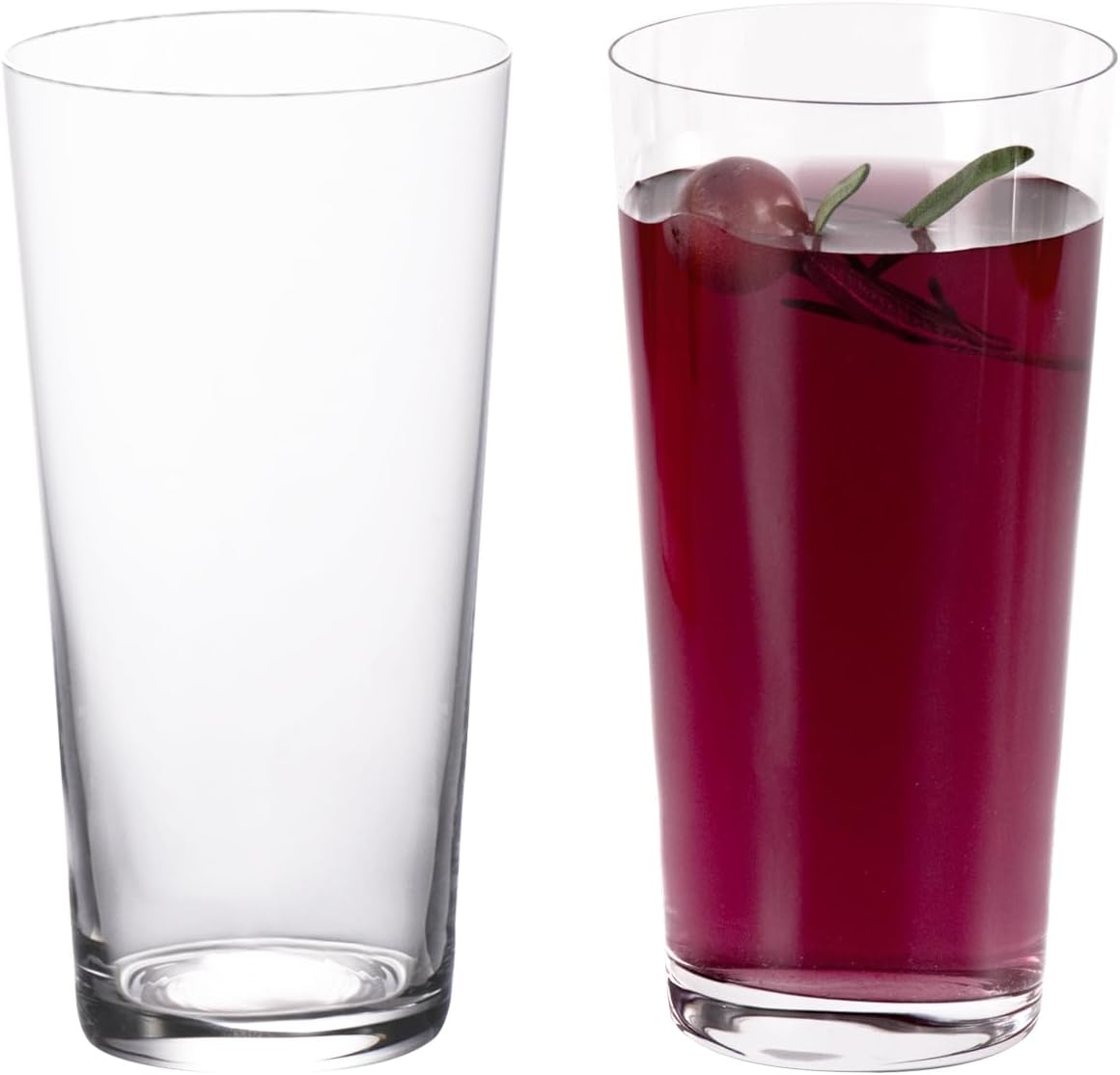 KAMMAK Highball Glasses Crystal Drinking Glasses Set of 2 Collins Glasses