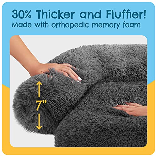 Calming Dog Bed For Couch - Plush Dog Bed For Couches And Sofas With Memory Foam & Washable Cover - For Large Dogs, Cats/Multi Pet Families - Portable Luxury With Our Plush Mat & Tote (Gray, Xxl) #TOP3