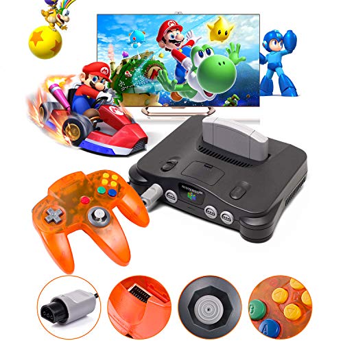 Image of miadore 2 Pack Classic N64 Controllers Bundle with 2 Pack 6FT N64 Controller Extension Cable (orange /blue)