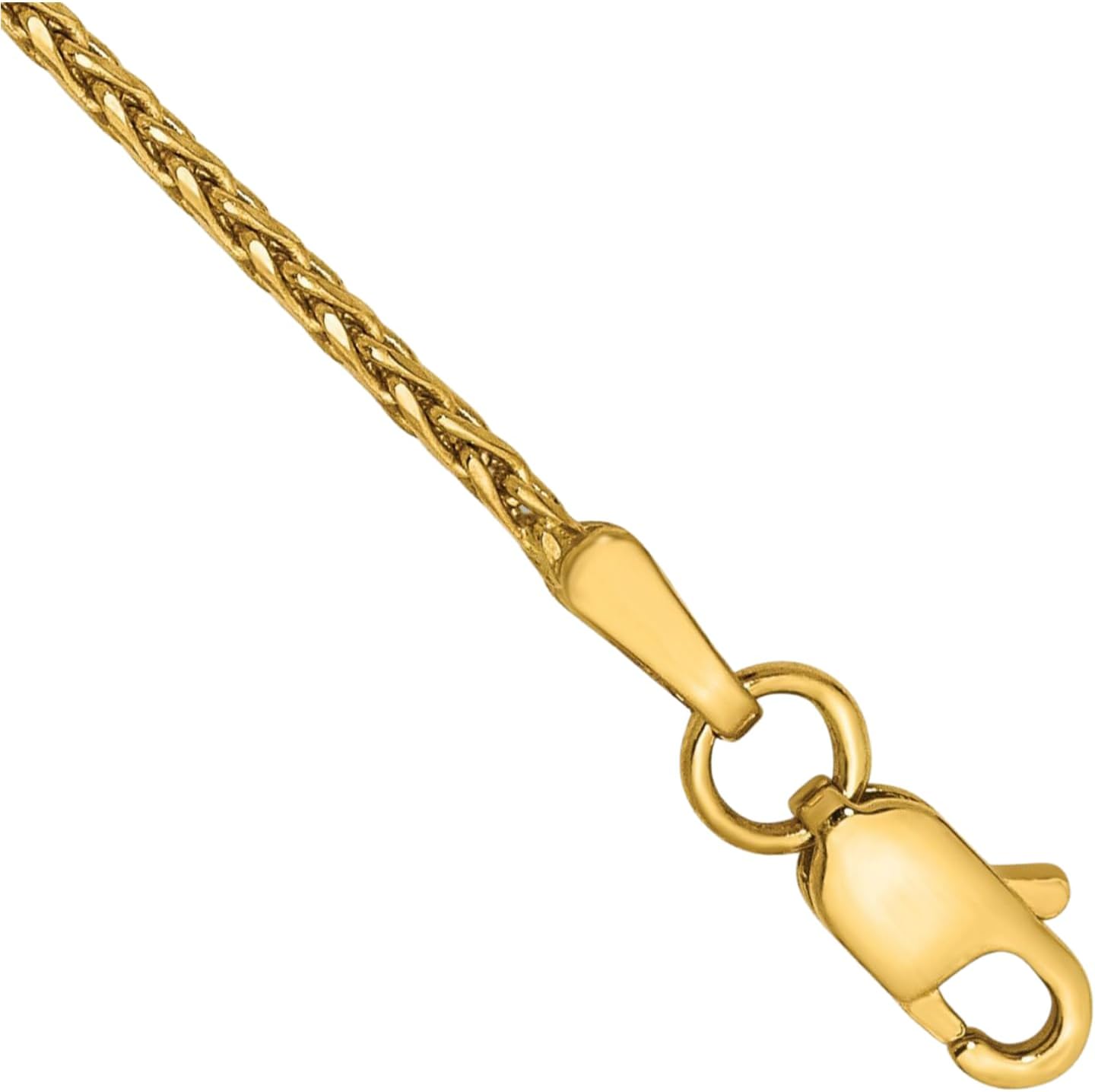IceCarats 14K Solid Yellow Gold 1.5mm Thin Wheat Chain Spiga Bracelet Diamond Cut