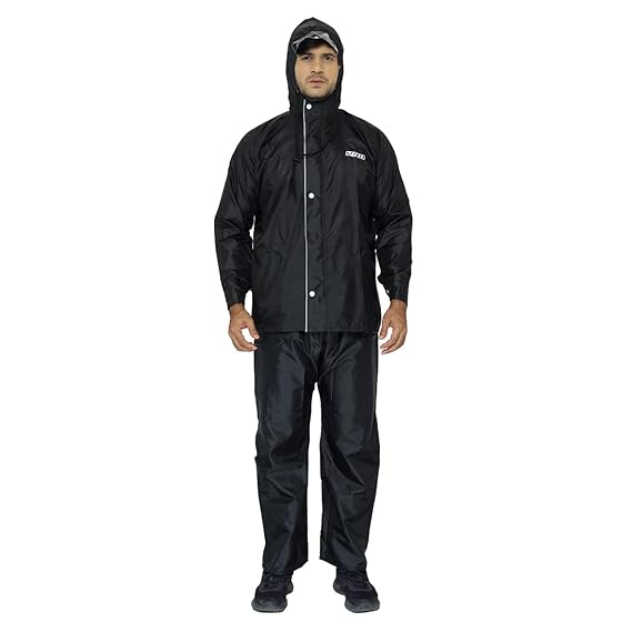 The Clownfish Rain Coat for Men Waterproof for Bike Reversible Double Layer with Hood Raincoat for Men. Set of Top and Bottom Packed in a Storage Bag