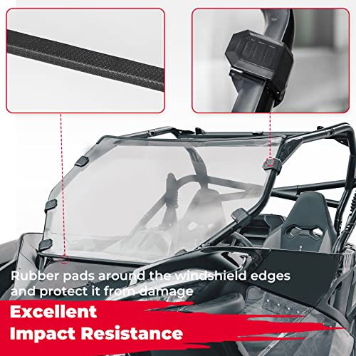 KEMIMOTO UTV Windshield Scratch Resistant Compatible with CFMOTO ZForce 950 HO / HOEX 2022-2024 / ZForce 950 Sport 2020-2022 G1, Hard-coated Polycarbonate Front Full Windshield by KEMIMOTO - Image 6