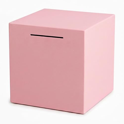Stainless Steel Piggy Bank for Adults, Pink, 7.9 Inch